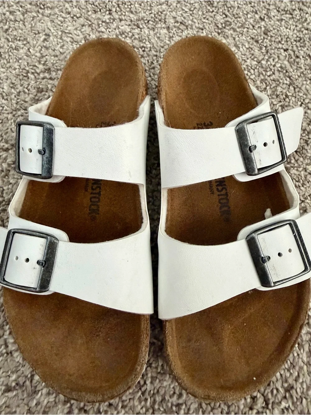 Birkenstock White Two-Buckle Kids Sandals